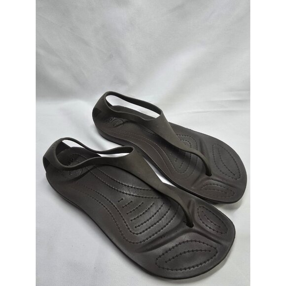 Crocs Serena T Strap Brown Sandals Women Size 9 US- Used - Picture 10 of 10